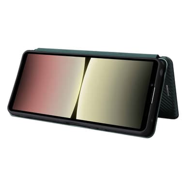 SKALO Sony Xperia 10 V Carbon Fiber Plånboksfodral - Grön