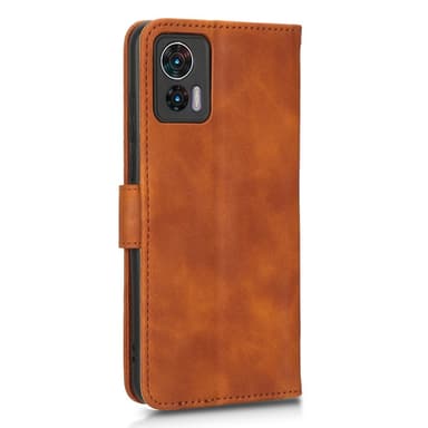SKALO Motorola Edge 30 Neo 5G Matt PU-Läder Plånboksfodral - Brun