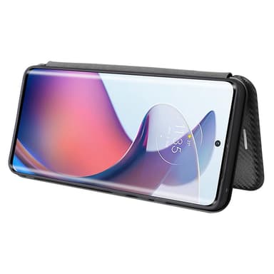 SKALO Motorola Edge 30 Fusion 5G Carbon Fiber Plånboksfodral - Svart