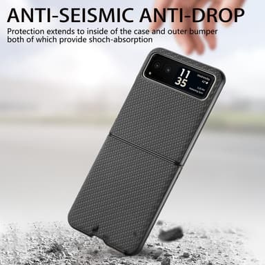 SKALO Motorola Razr 40 5G Carbon Fiber Fold Skal - Svart
