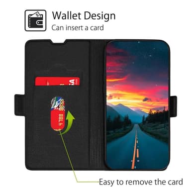 SKALO Asus Zenfone 9 5G Ultratunn Premium Plånboksfodral - Svart