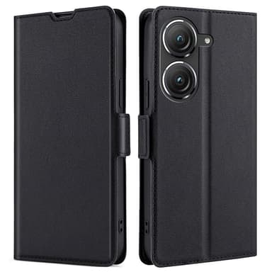 SKALO Asus Zenfone 9 5G Ultratunn Premium Plånboksfodral - Svart