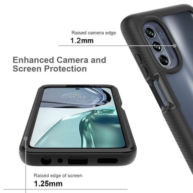 SKALO Motorola Moto G62 5G Shockproof Clear Hybrid Skal - Svart