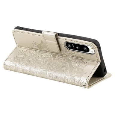 SKALO Sony Xperia 5 IV 5G Mandala Plånboksfodral - Guld