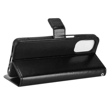 SKALO Motorola Moto G62 5G Crazy Horse Plånbok PU Läder - Svart