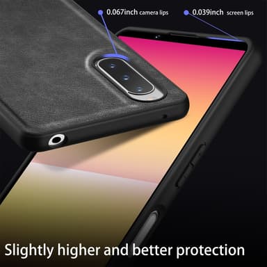SKALO Sony Xperia 10 V PU-Läder Hybrid Skal - Svart