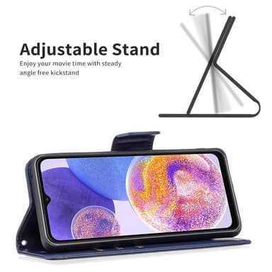 SKALO Samsung A23 5G Plånboksfodral i PU-Läder - Blå