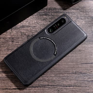SKALO Sony Xperia 10 V PU-Läder Hybrid Magnetring Skal - Svart