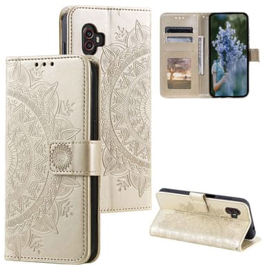 SKALO Samsung Xcover6 Pro 5G Mandala Plånboksfodral - Guld