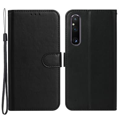 SKALO Sony Xperia 1 V Plånboksfodral i PU-Läder - Svart
