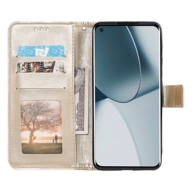 SKALO OnePlus 10T 5G Mandala Plånboksfodral - Guld