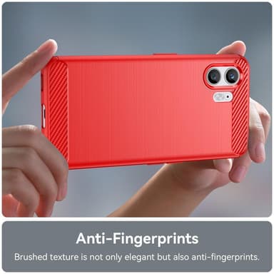 SKALO Nothing Phone (2) Armor Carbon Stöttåligt TPU-skal - Röd
