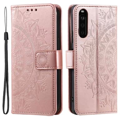 SKALO Sony Xperia 10 V Mandala Plånboksfodral - Roséguld