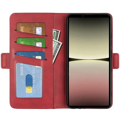 SKALO Sony Xperia 10 V Premium Plånboksfodral - Röd