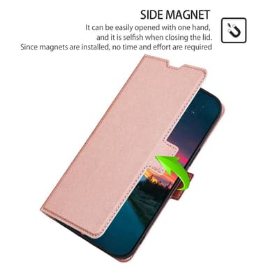 SKALO Asus Zenfone 9 5G Ultratunn Premium Plånboksfodral - Roséguld