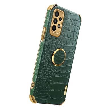 SKALO Samsung A23 5G Krokodil Guldkant Skal - Grön