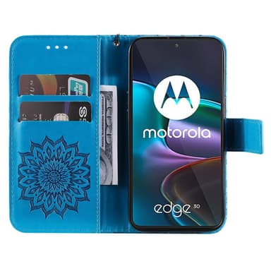 SKALO Motorola Edge 30 5G Mandala Plånboksfodral - Blå