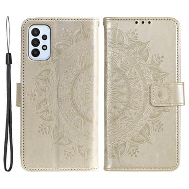 SKALO Samsung A23 5G Mandala Plånboksfodral - Guld