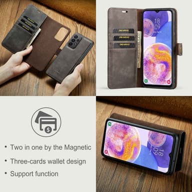 DG MING Samsung A23 5G 2-i-1 Magnet Plånboksfodral - Grå