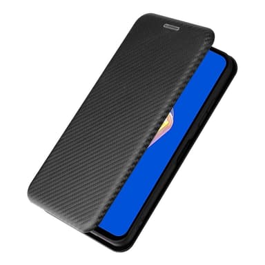 SKALO Asus Zenfone 9 5G Carbon Fiber Plånboksfodral - Svart
