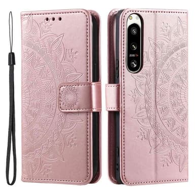 SKALO Sony Xperia 5 IV 5G Mandala Plånboksfodral - Roséguld