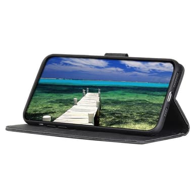 SKALO Motorola Edge 30 5G KHAZNEH Plånboksfodral i PU-Läder - Svart