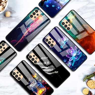 SKALO Samsung A23 5G Marmor Härdat Glas TPU-skal - Motiv 1