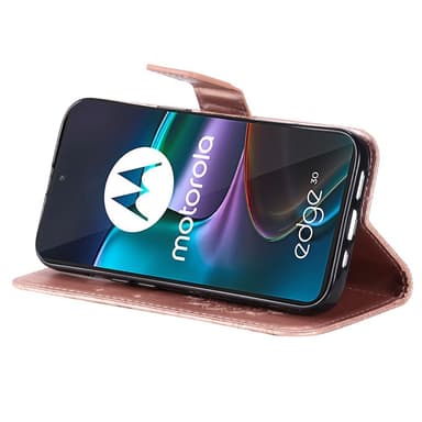 SKALO Motorola Edge 30 5G Mandala Plånboksfodral - Roséguld