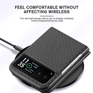 SKALO Motorola Razr 40 5G Carbon Fiber Fold Skal - Svart