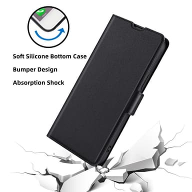 SKALO Asus Zenfone 9 5G Ultratunn Premium Plånboksfodral - Svart