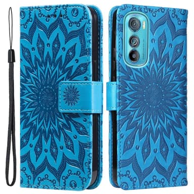 SKALO Motorola Edge 30 5G Mandala Plånboksfodral - Blå