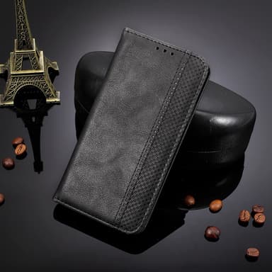 SKALO Motorola Edge 30 Fusion 5G Embossed Premium Plånboksfodral - Svart