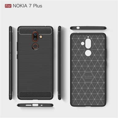 Stöttåligt Armor Carbon TPU-skal Nokia 7 Plus - Svart