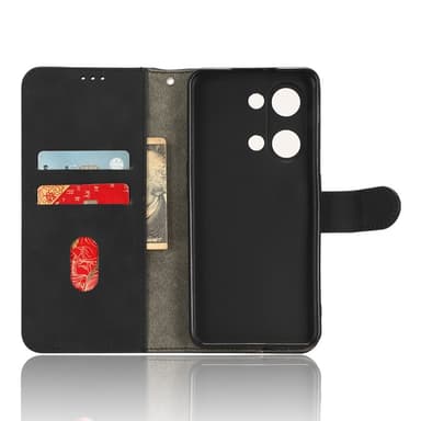 SKALO OnePlus Nord 3 5G / Ace 2V Matt PU-Läder Plånboksfodral - Svart
