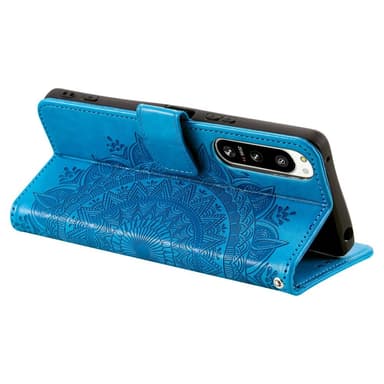 SKALO Sony Xperia 5 IV 5G Mandala Plånboksfodral - Blå