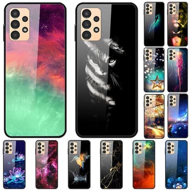SKALO Samsung A23 5G Marmor Härdat Glas TPU-skal - Motiv 1