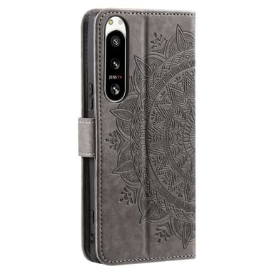 SKALO Sony Xperia 5 IV 5G Mandala Plånboksfodral - Grå