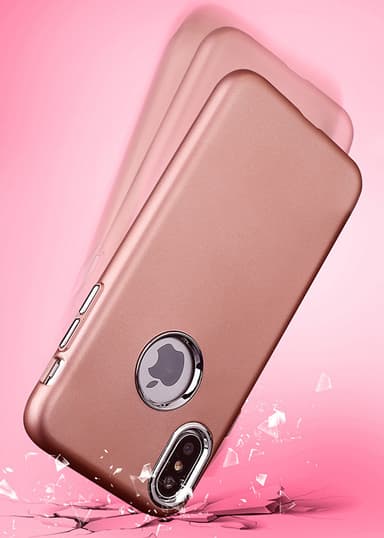 iPhone X/Xs | TPU-Skal Metallknappar - Rosa