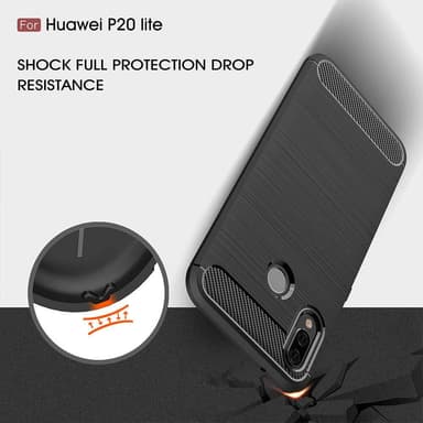 Stöttåligt Armor Carbon TPU-skal Huawei P20 Lite - Grå