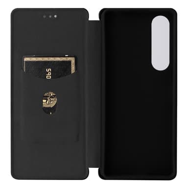 SKALO Sony Xperia 1 V Carbon Fiber Plånboksfodral - Svart