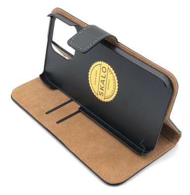 SKALO iPhone 14 Pro Max Plånboksfodral Äkta Skinn - Brun