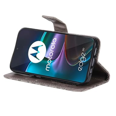 SKALO Motorola Edge 30 5G Mandala Plånboksfodral - Grå
