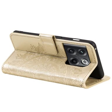 SKALO OnePlus 10T 5G Mandala Plånboksfodral - Guld