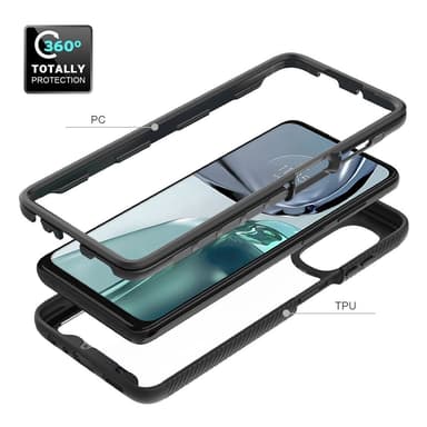SKALO Motorola Moto G62 5G Shockproof Clear Hybrid Skal - Svart