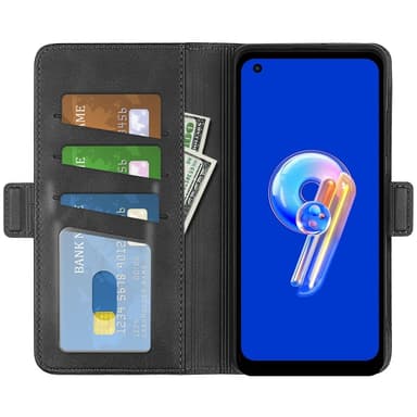 SKALO Asus Zenfone 9 5G Premium Plånboksfodral - Svart
