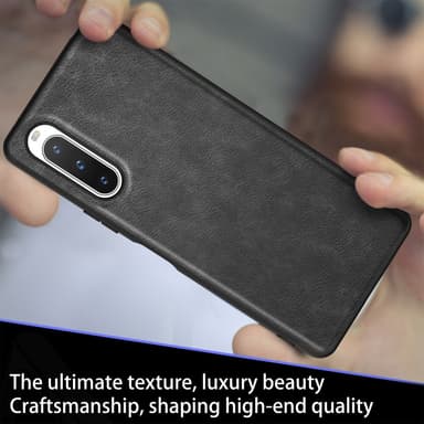 SKALO Sony Xperia 10 V PU-Läder Hybrid Skal - Svart