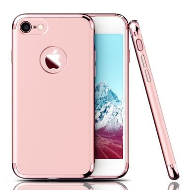 Design skal 3 i 1 guldkant till iPhone 7 - Röd