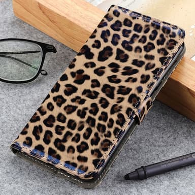 SKALO Motorola Edge 30 Ultra 5G Leopard mönstrad Plånboksfodral i PU Läder