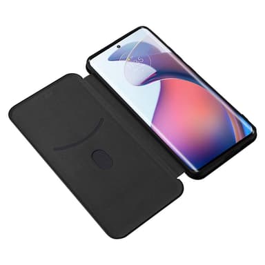 SKALO Motorola Edge 30 Fusion 5G Carbon Fiber Plånboksfodral - Svart