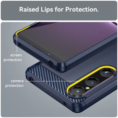 SKALO Sony Xperia 1 V Armor Carbon Stöttåligt TPU-skal - Blå